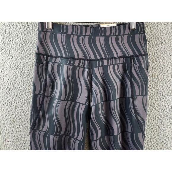 ID Ideology Active Wavey-Print Cropped Compression Leggings Women's Deep Black - Picture 3 of 5